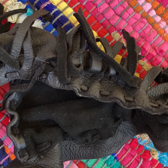 Vintage All Leather & Handmade in LA — Dark Brown Fringe Bralette Top w/ Beads - Picture 9 of 9